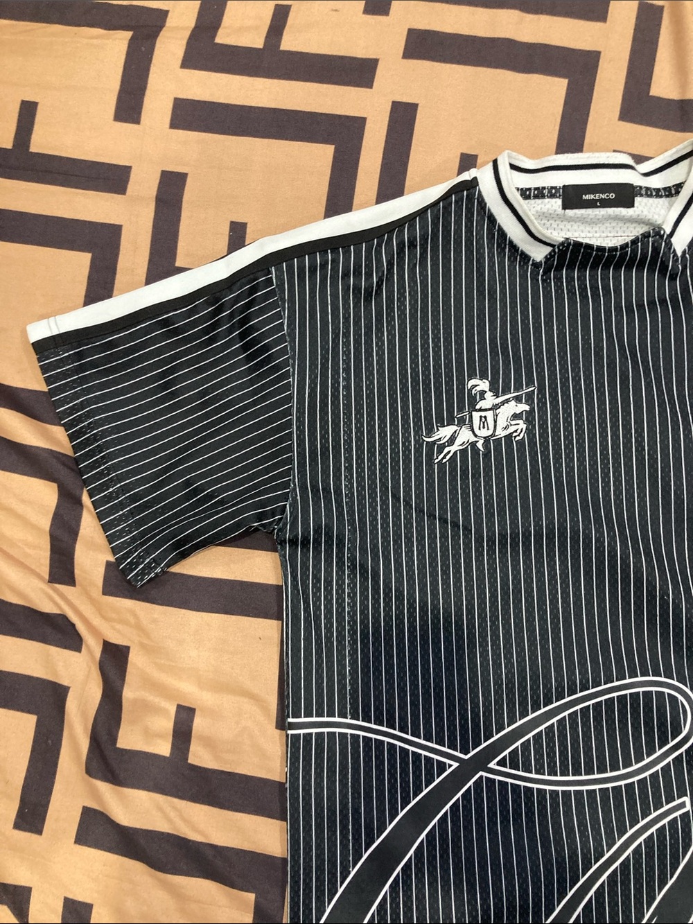 Black Pinstripe Short-Sleeve Men's Shirt